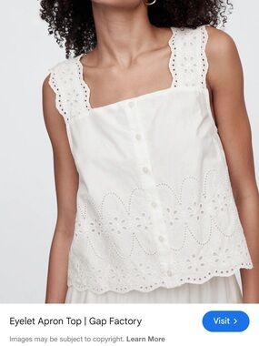 GAP White Eyelet Button-Front Camisole